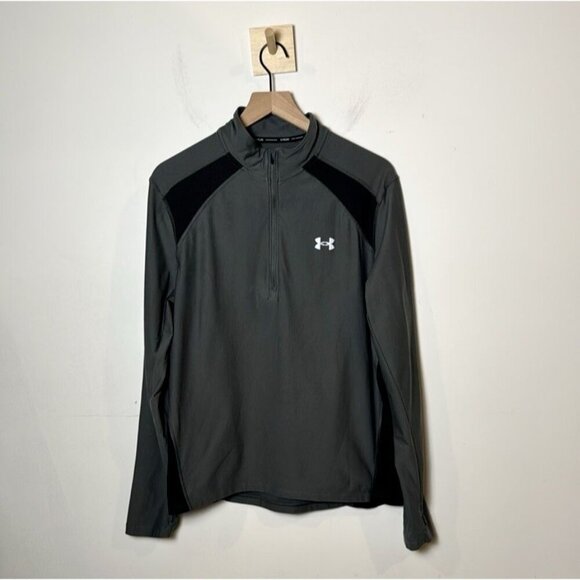 Under Armour Run HeatGear 1/4 Zip Jacket in Gray and Black size L - Picture 1 of 11